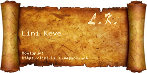 Lini Keve névjegykártya